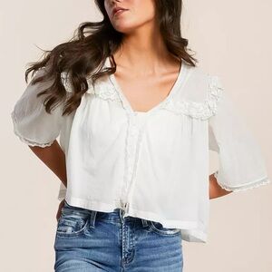 Free People Luna Cropped Blouse